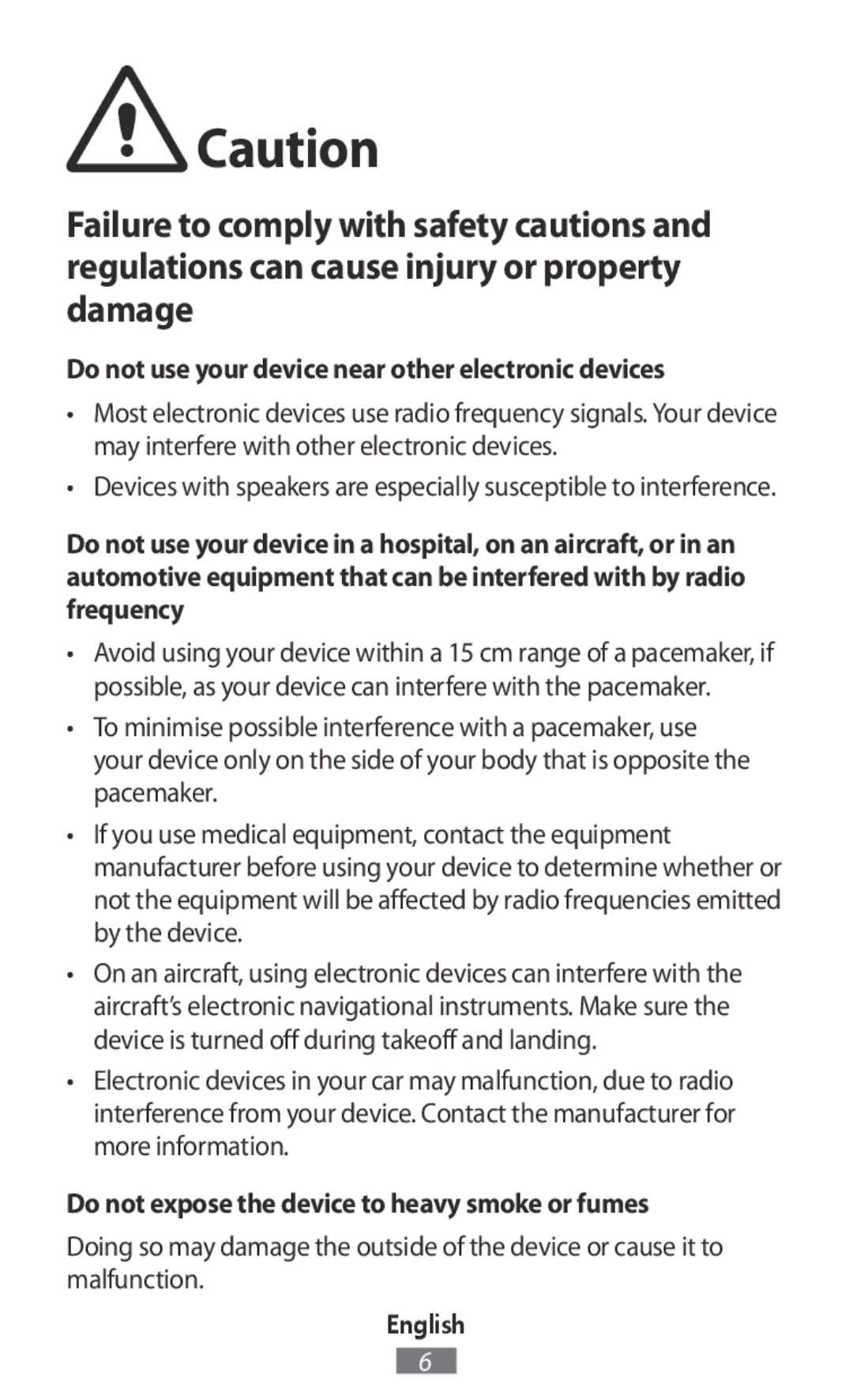 Samsung SM-R140NZIAITV, SM-R140NZAADBT, SM-R140NZKADBT, SM-R140NZIADBT Do not use your device near other electronic devices 