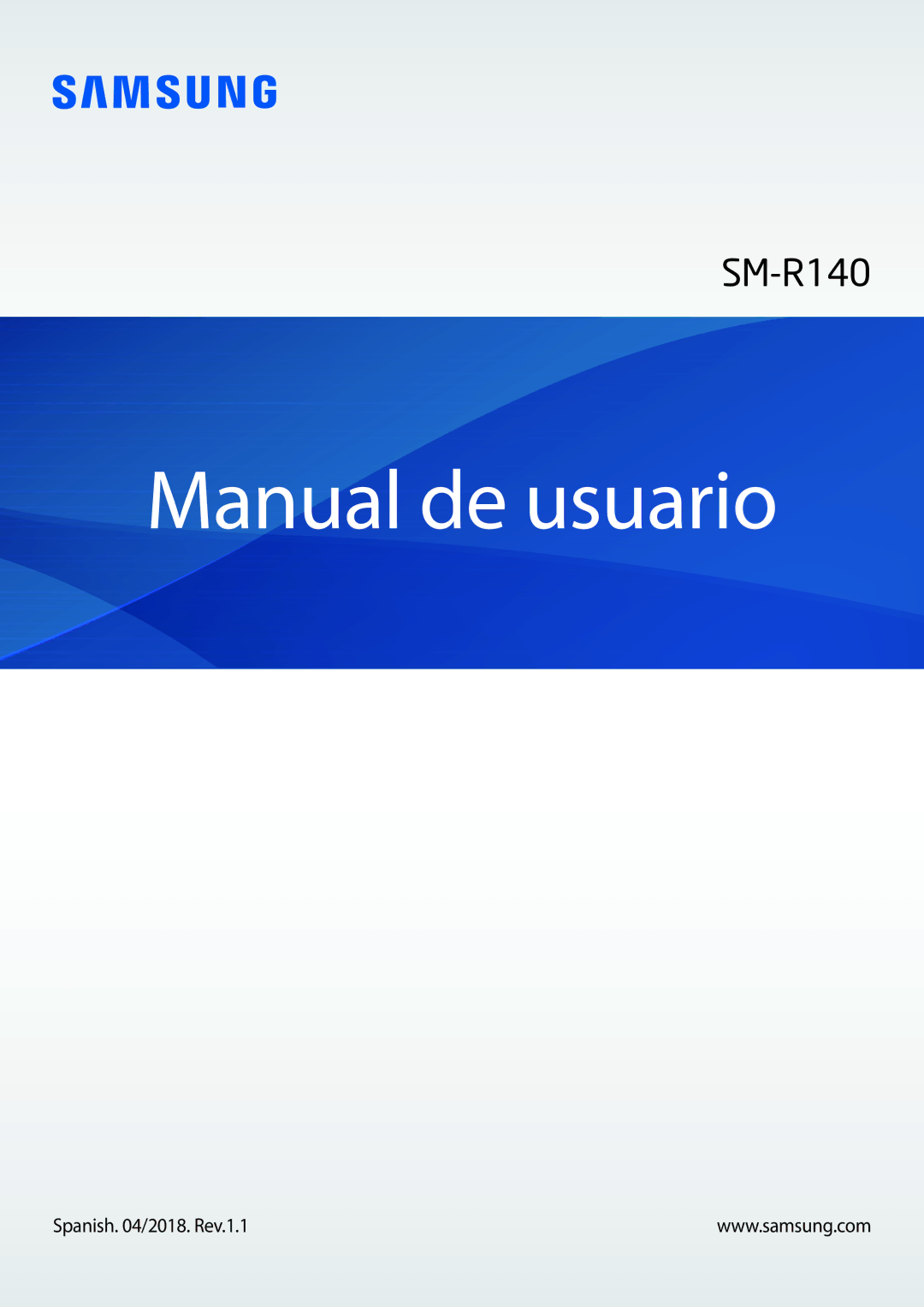 Samsung SM-R140NZKAPHE, SM-R140NZIAPHE, SM-R140NZAAPHE manual Manual de usuario 