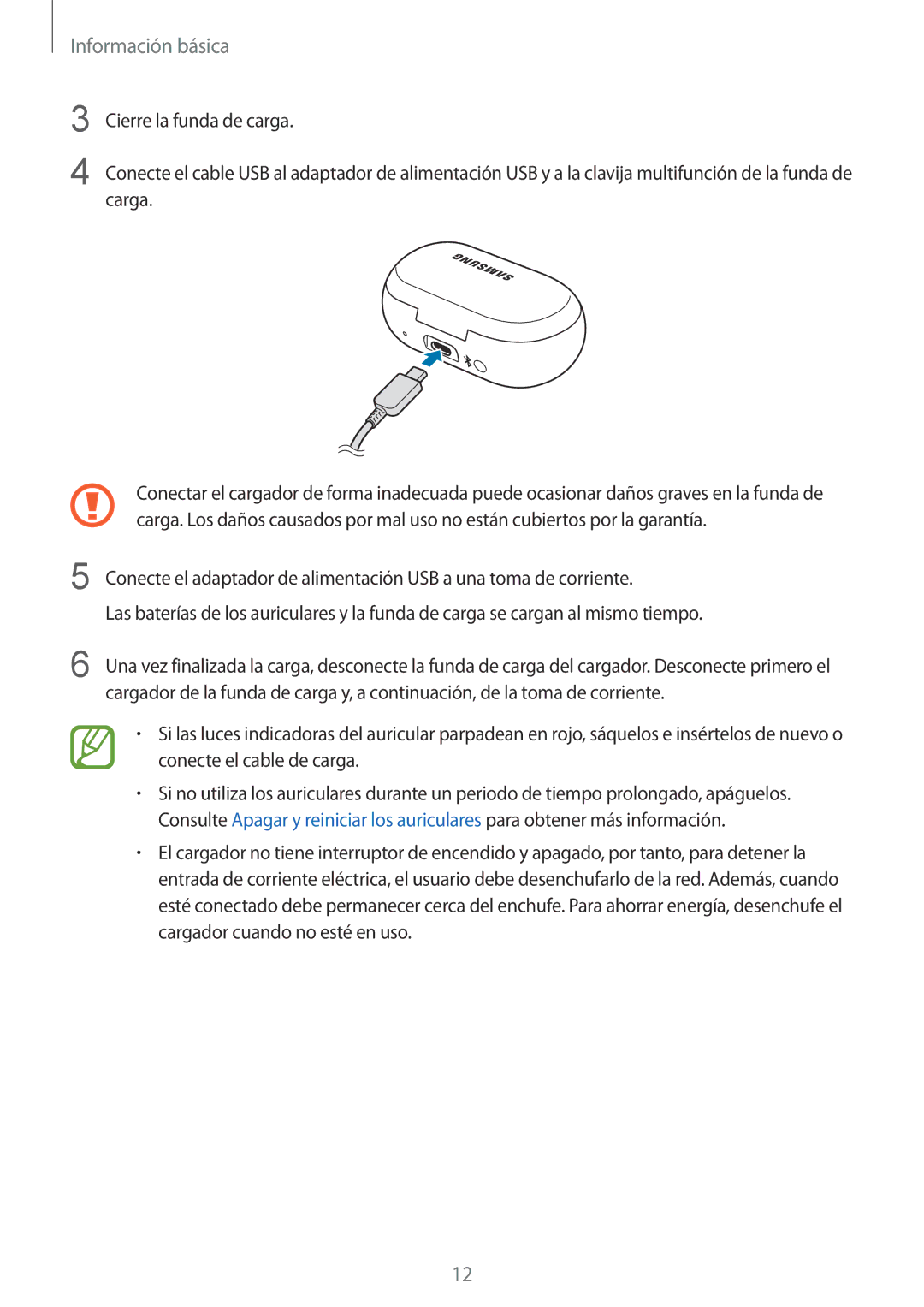 Samsung SM-R140NZIAPHE, SM-R140NZKAPHE, SM-R140NZAAPHE manual Información básica 