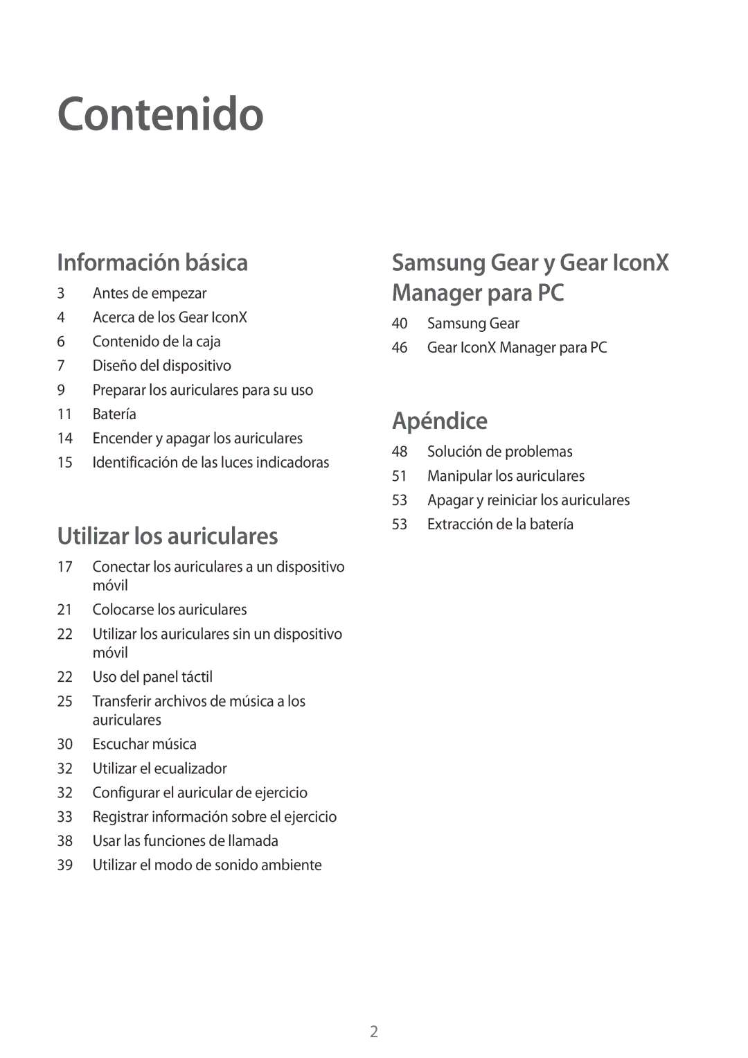 Samsung SM-R140NZAAPHE, SM-R140NZIAPHE, SM-R140NZKAPHE manual Contenido 