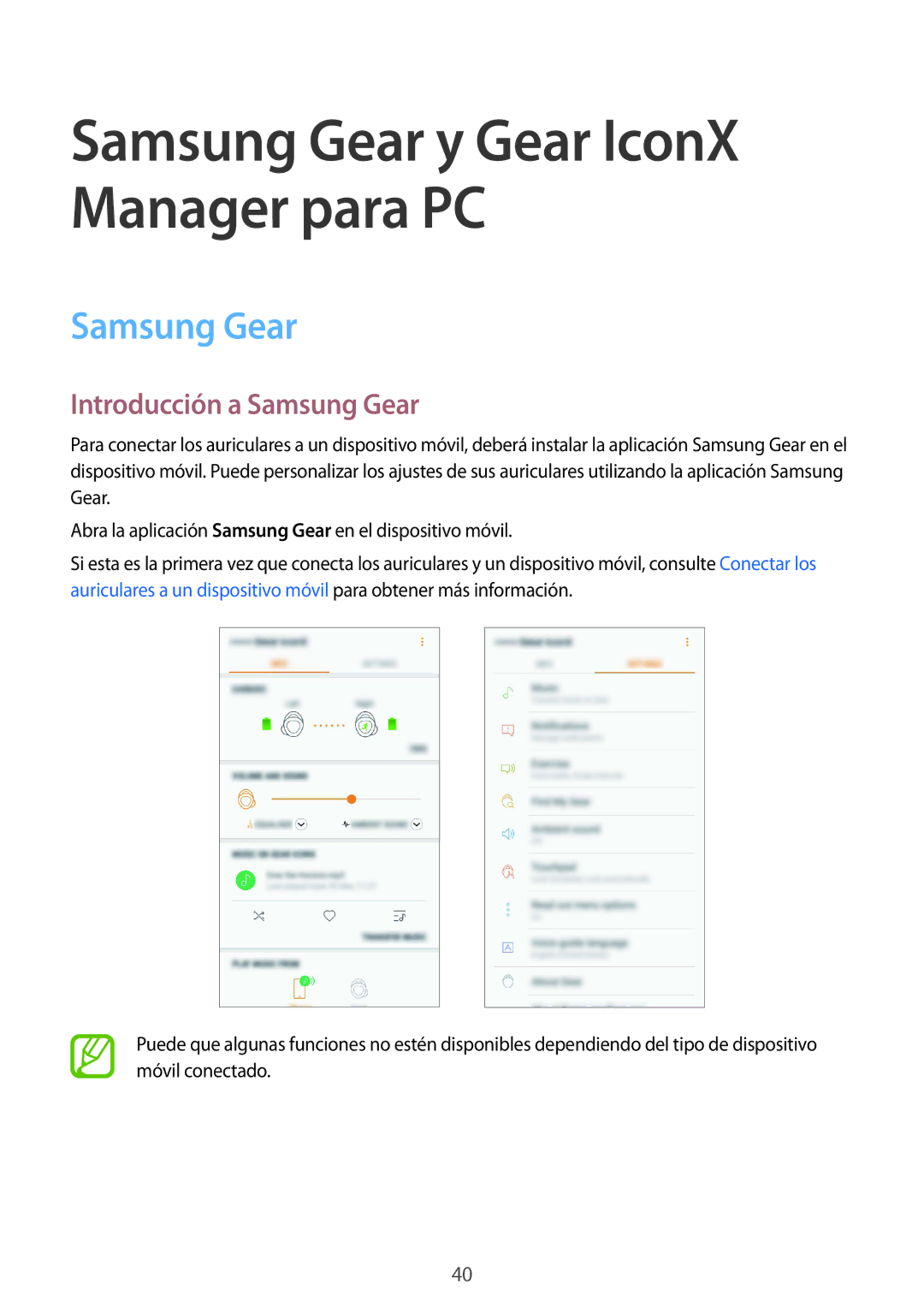 Samsung SM-R140NZKAPHE, SM-R140NZIAPHE, SM-R140NZAAPHE manual Introducción a Samsung Gear 