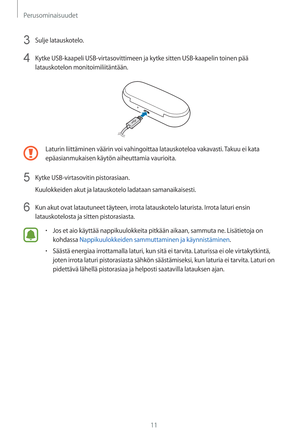 Samsung SM-R150NZKANEE, SM-R150NZBANEE, SM-R150NZWANEE manual Perusominaisuudet 