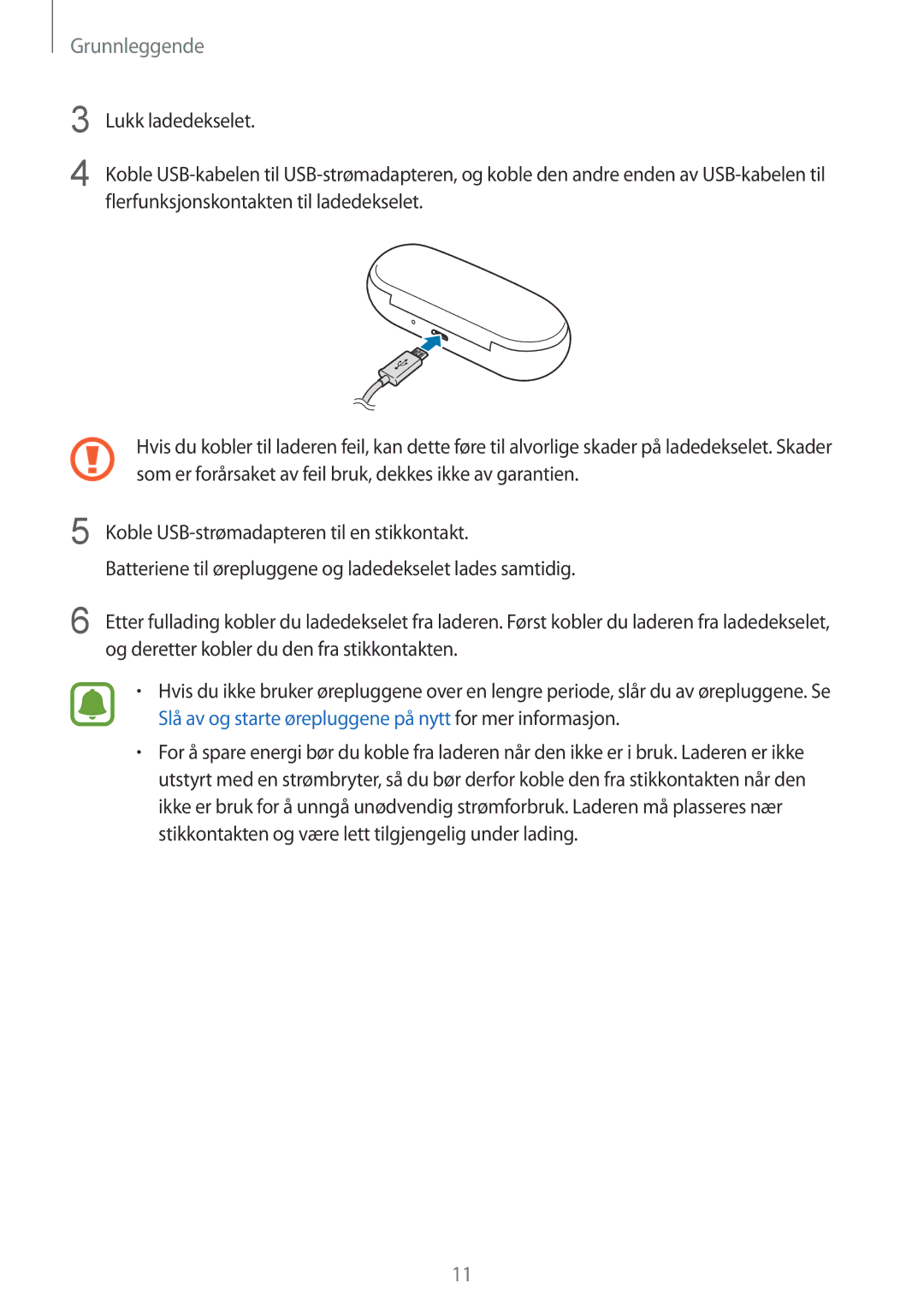 Samsung SM-R150NZKANEE, SM-R150NZBANEE, SM-R150NZWANEE manual Grunnleggende 