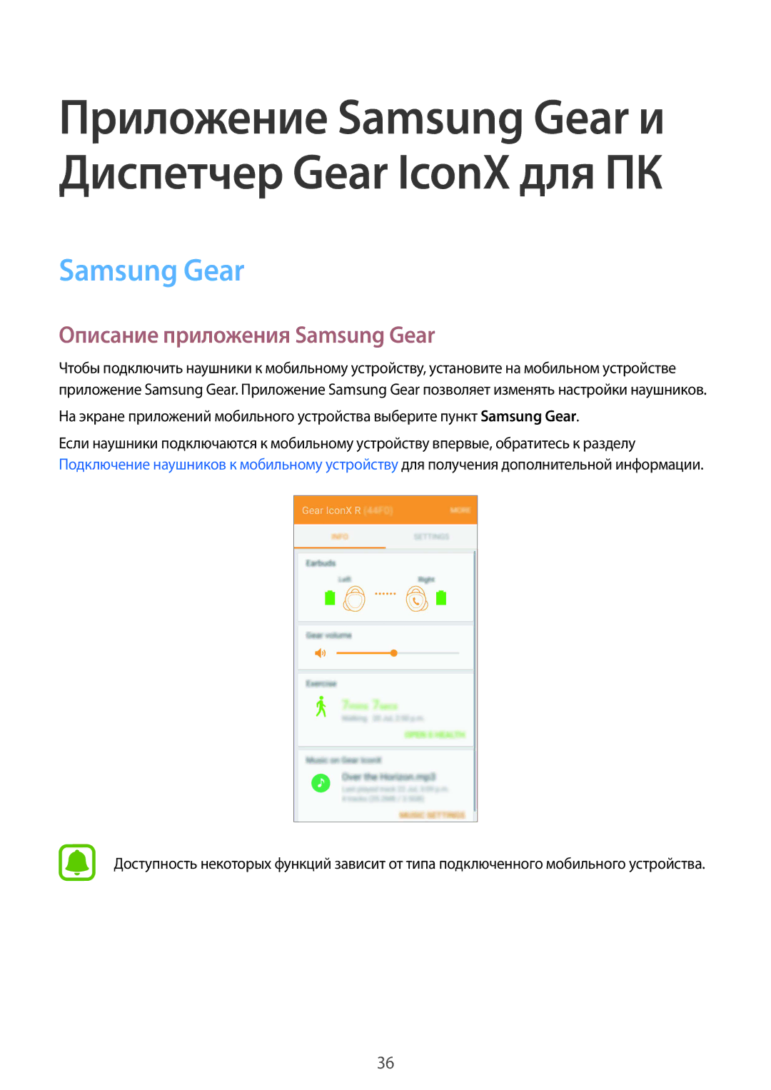 Samsung SM-R150NZKASEB, SM-R150NZBASEB, SM-R150NZWASEB, SM-R150NZBASER, SM-R150NZKASER Описание приложения Samsung Gear 