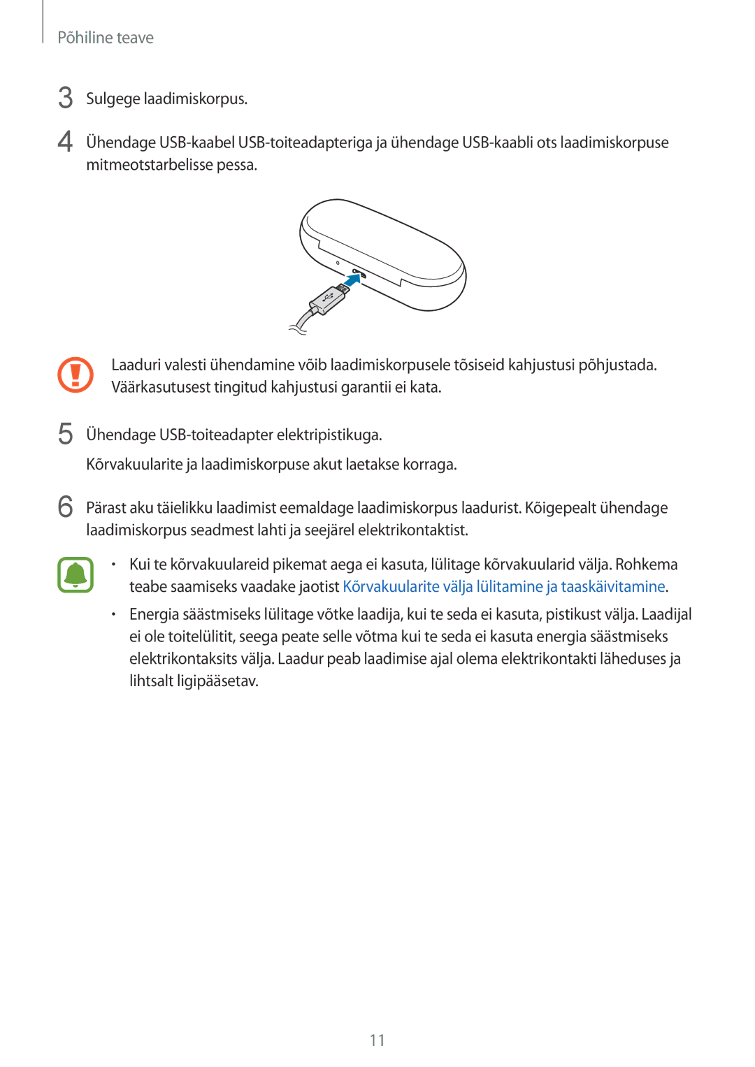 Samsung SM-R150NZWASEB, SM-R150NZKASEB, SM-R150NZBASEB manual Põhiline teave 