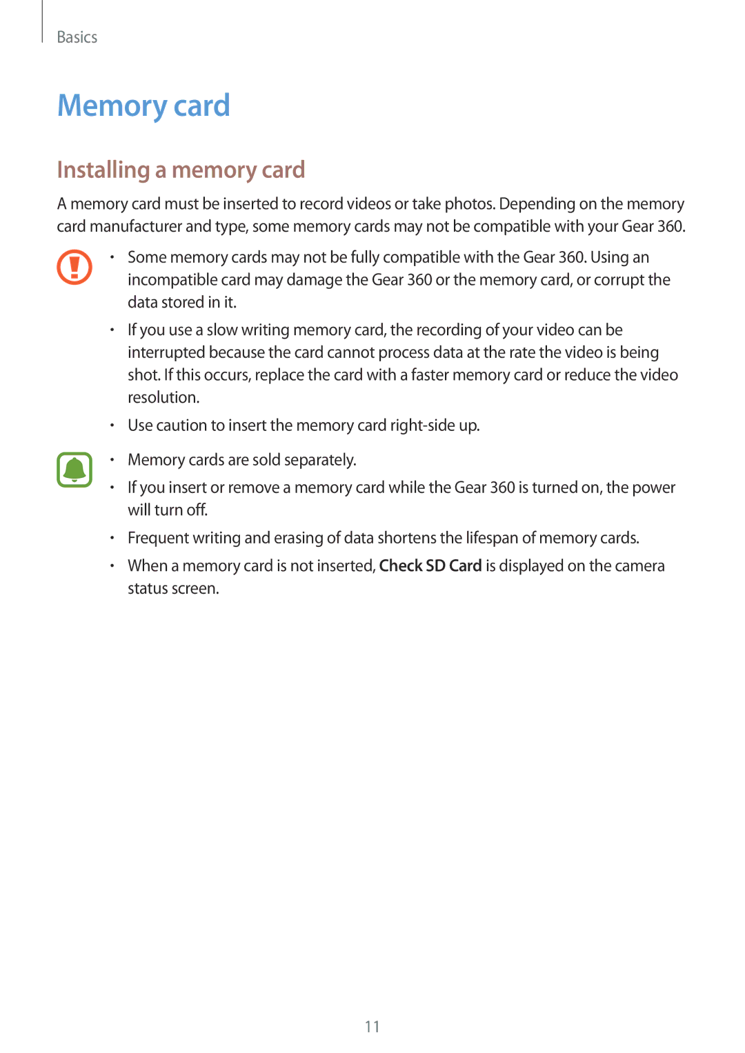 Samsung SM-R210NZWAITV, SM-R210NZWADBT, SM-R210NZWAXEF, SM-R210NZWAPHE, SM-R210NZWAXXV Memory card, Installing a memory card 