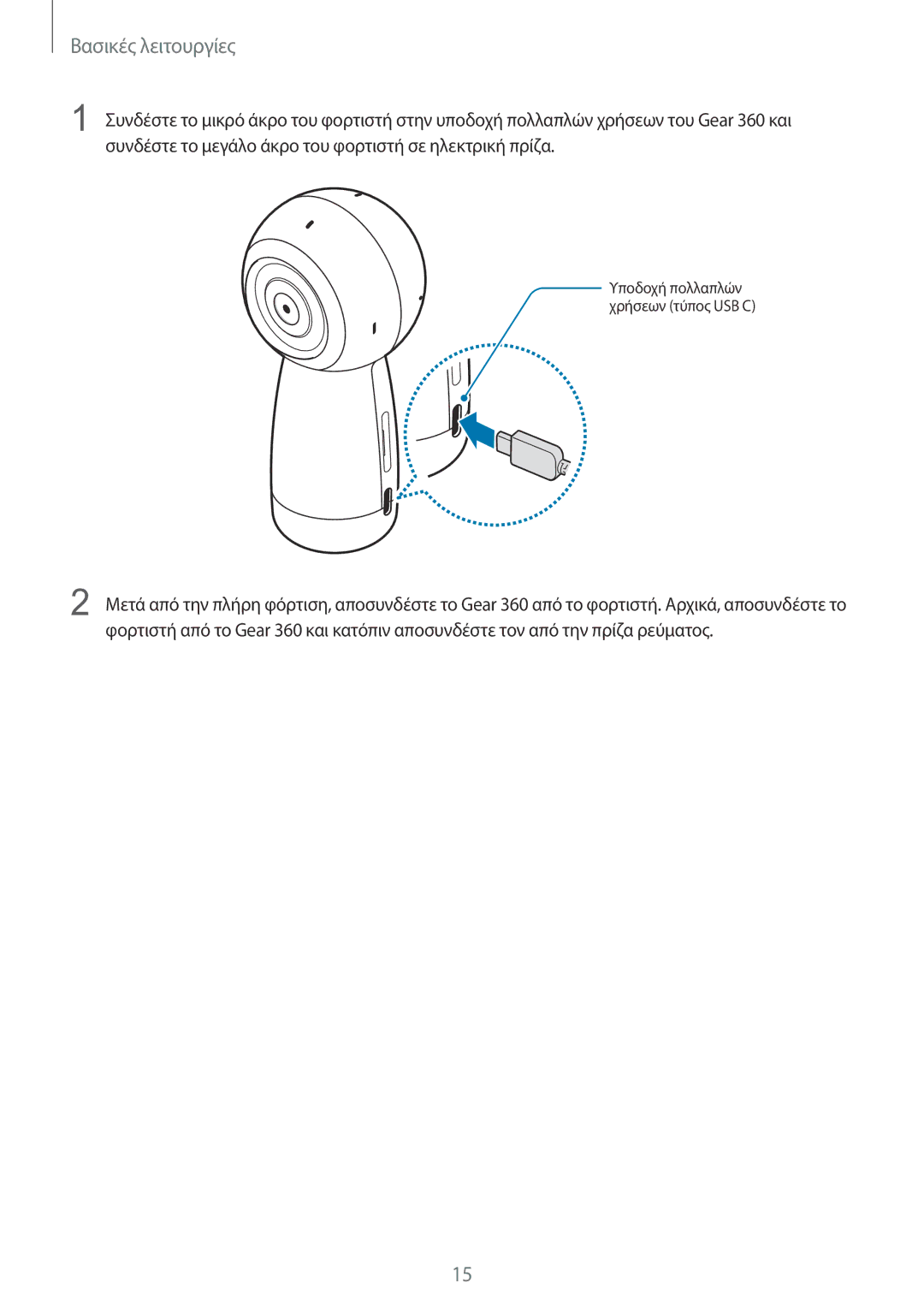 Samsung SM-R210NZWAEUR manual Υποδοχή πολλαπλών χρήσεων τύπος USB C 