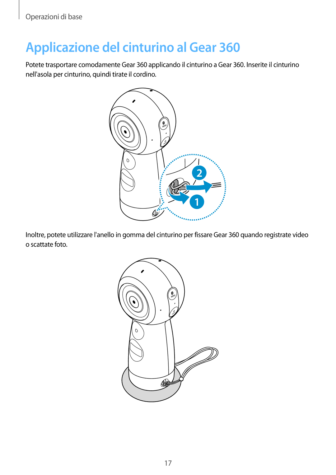 Samsung SM-R210NZWAITV manual Applicazione del cinturino al Gear 