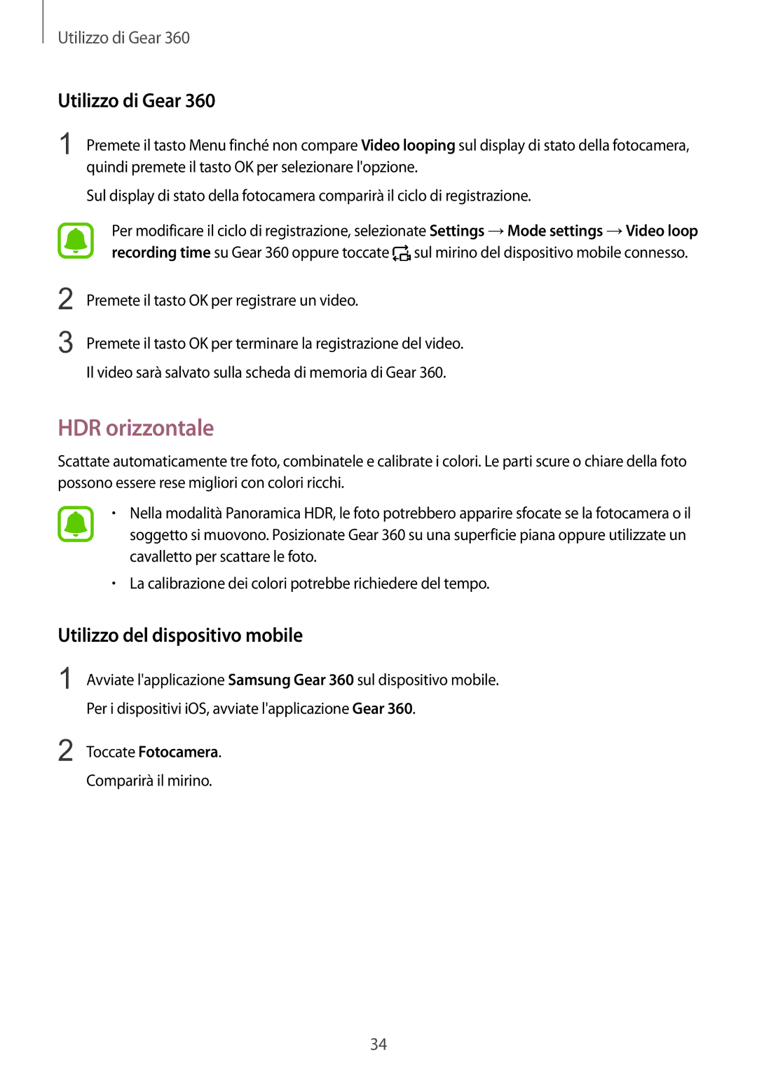 Samsung SM-R210NZWAITV manual HDR orizzontale 