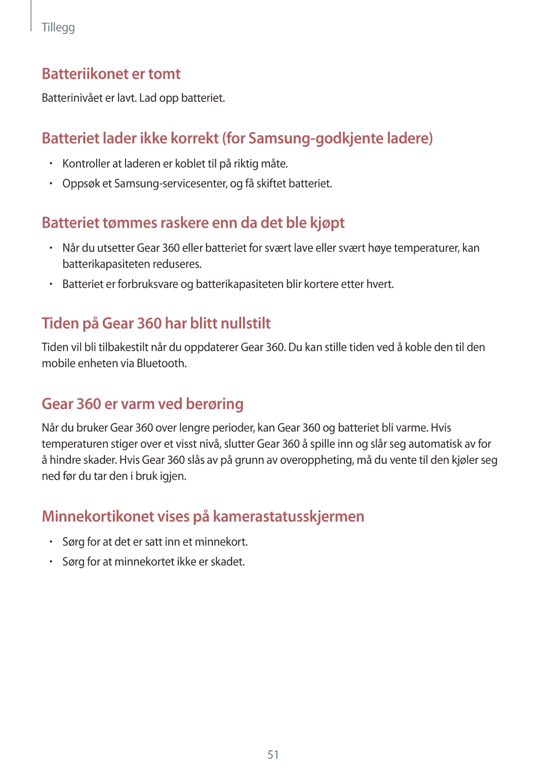 Samsung SM-R210NZWANEE manual Batteriikonet er tomt 