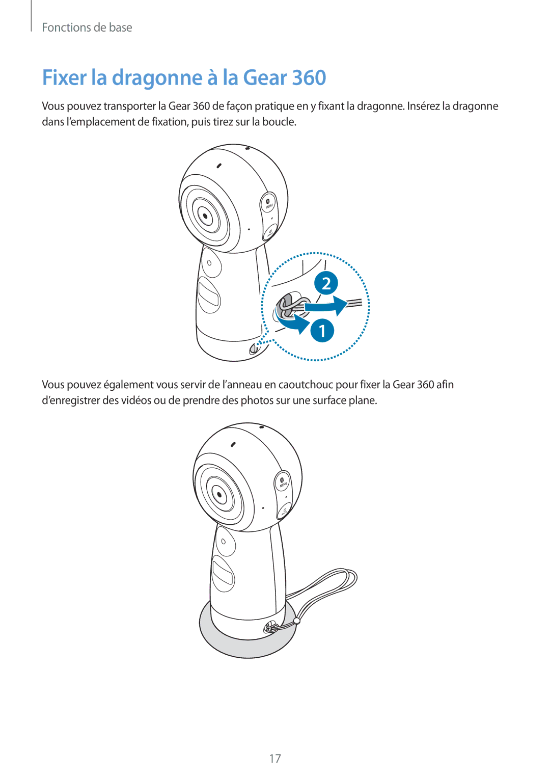 Samsung SM-R210NZWAXEF manual Fixer la dragonne à la Gear 