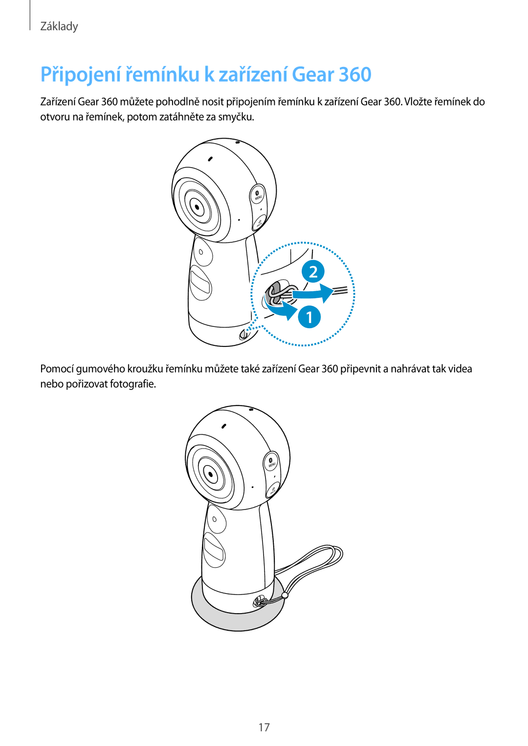 Samsung SM-R210NZWAXEZ manual Připojení řemínku k zařízení Gear 