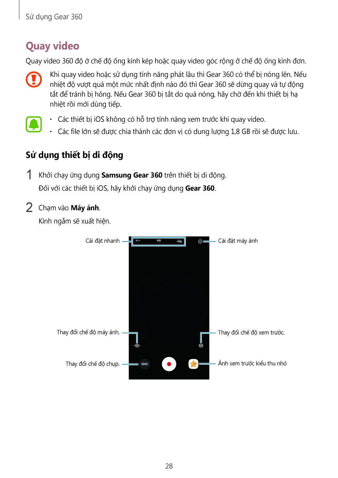 Samsung SM-R210NZWAXXV manual Quay video 