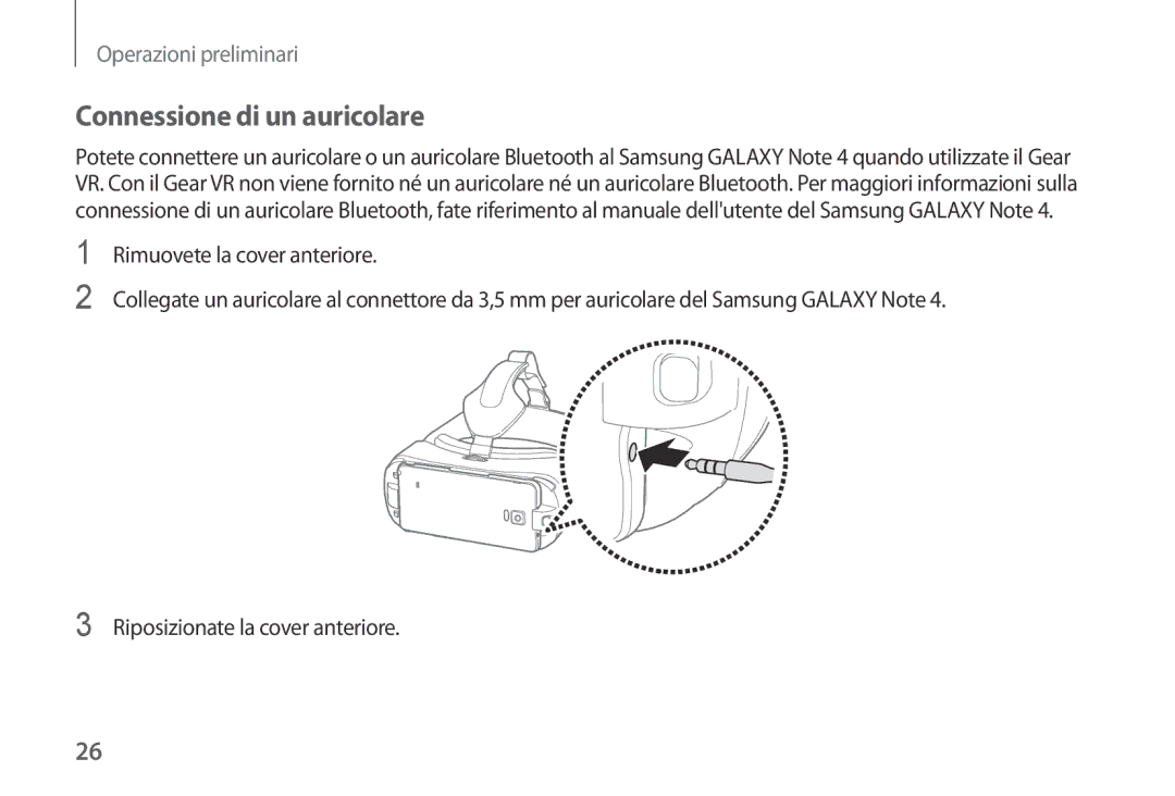 Samsung SM-R320NPWAITV, SM-R320NPWGITV manual Connessione di un auricolare 