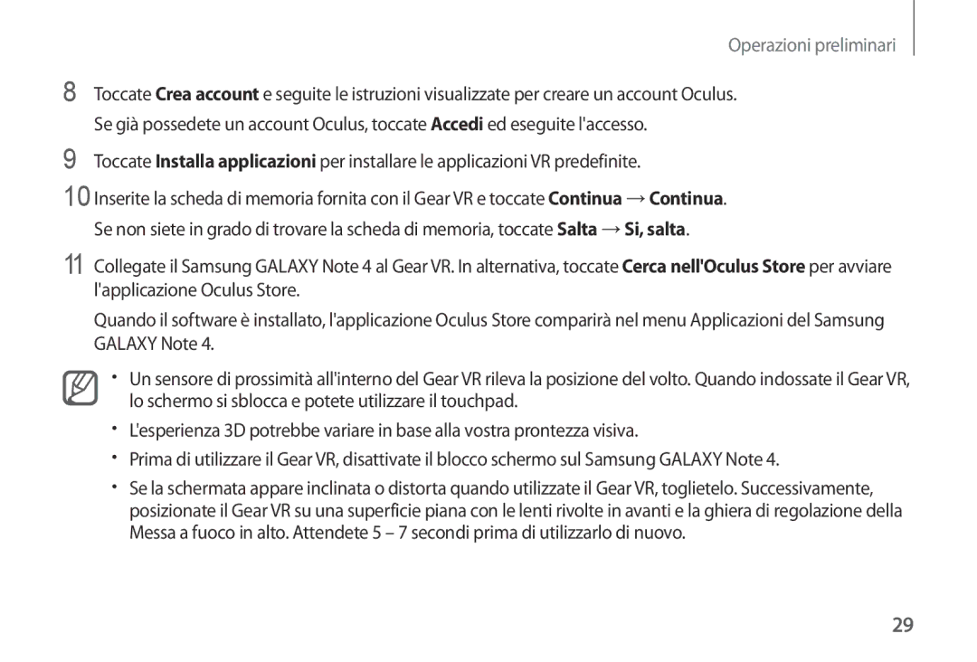 Samsung SM-R320NPWGITV, SM-R320NPWAITV manual Operazioni preliminari 