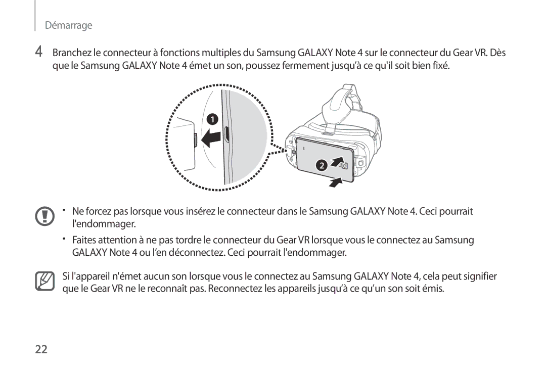 Samsung SM-R320NPWADBT, SM-R320NPWAXEF, SM-R320NPWGXEF manual Démarrage 