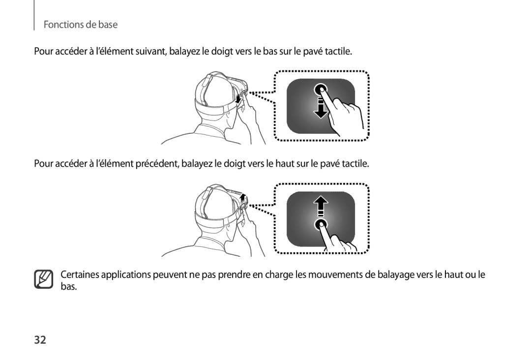 Samsung SM-R320NPWGXEF, SM-R320NPWAXEF, SM-R320NPWADBT manual Fonctions de base 