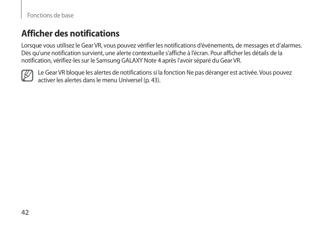 Samsung SM-R320NPWAXEF, SM-R320NPWADBT, SM-R320NPWGXEF manual Afficher des notifications 