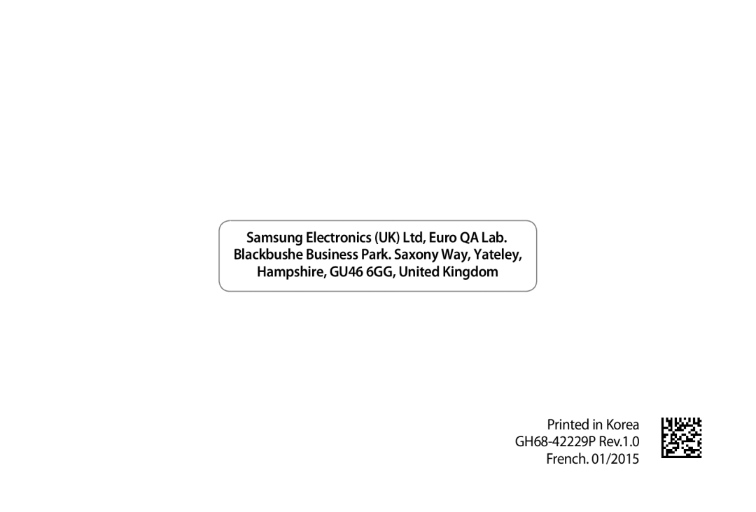 Samsung SM-R320NPWAXEF, SM-R320NPWADBT, SM-R320NPWGXEF manual GH68-42229P Rev.1.0 French /2015 