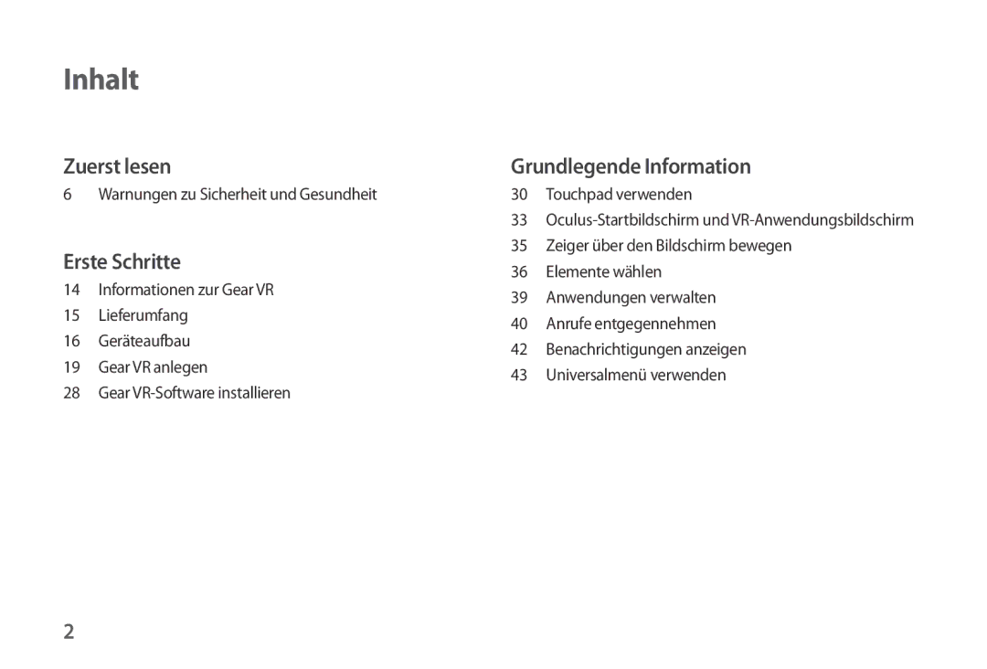 Samsung SM-R320NPWGDBT, SM-R320NPWAXEF, SM-R320NPWADBT manual Inhalt 