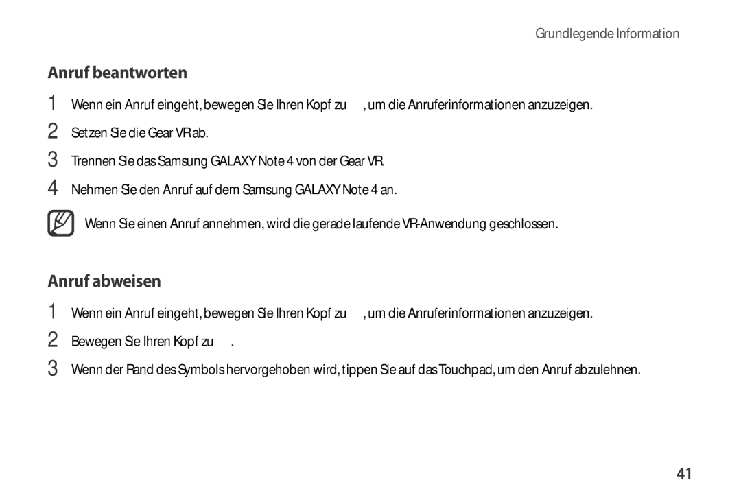 Samsung SM-R320NPWGDBT, SM-R320NPWAXEF, SM-R320NPWADBT manual Anruf beantworten, Anruf abweisen 