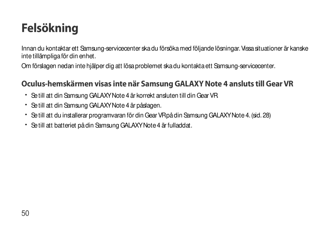 Samsung SM-R320NPWGNEE, SM-R320NZBANEE, SM-R320NPWANEE manual Felsökning 