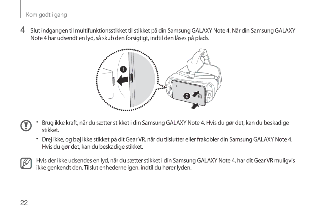 Samsung SM-R320NPWANEE, SM-R320NPWGNEE, SM-R320NZBANEE manual Kom godt i gang 