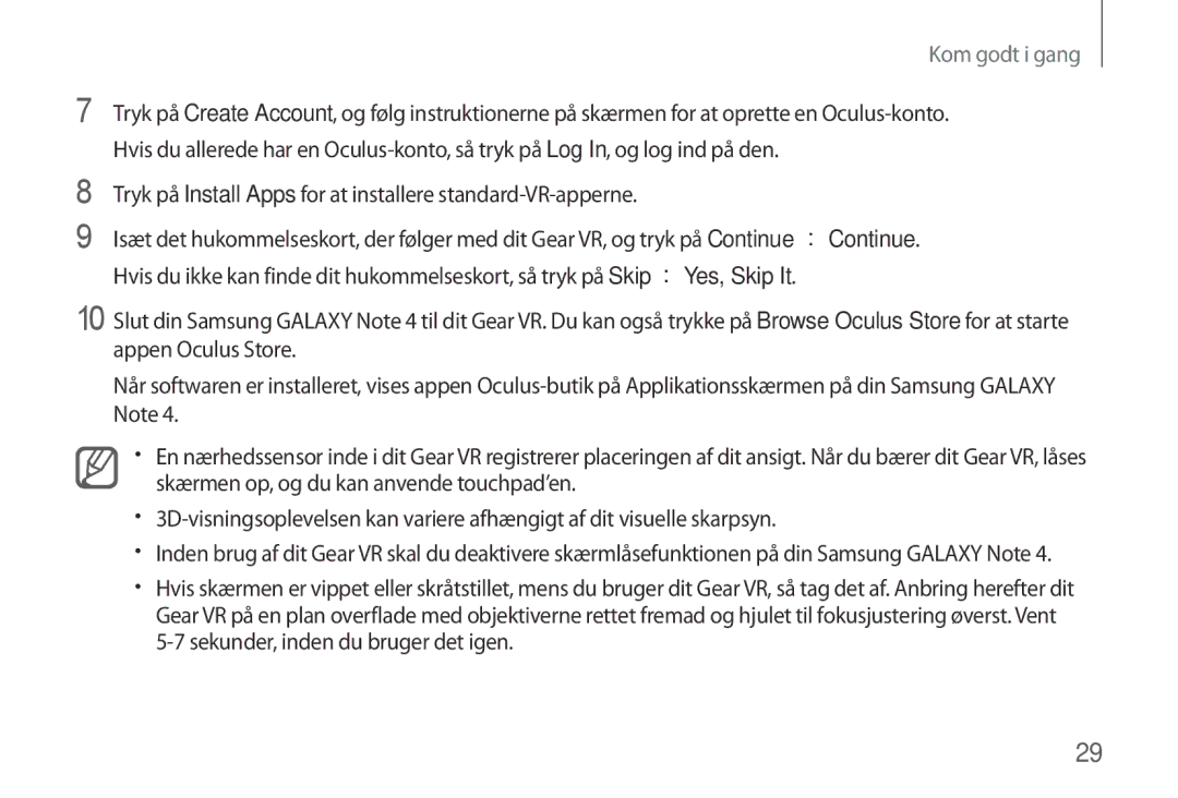Samsung SM-R320NPWGNEE, SM-R320NZBANEE, SM-R320NPWANEE manual Tryk på Install Apps for at installere standard-VR-apperne 