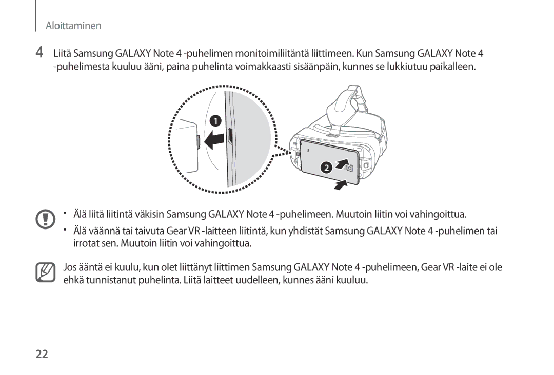 Samsung SM-R320NPWANEE, SM-R320NPWGNEE, SM-R320NZBANEE manual Aloittaminen 