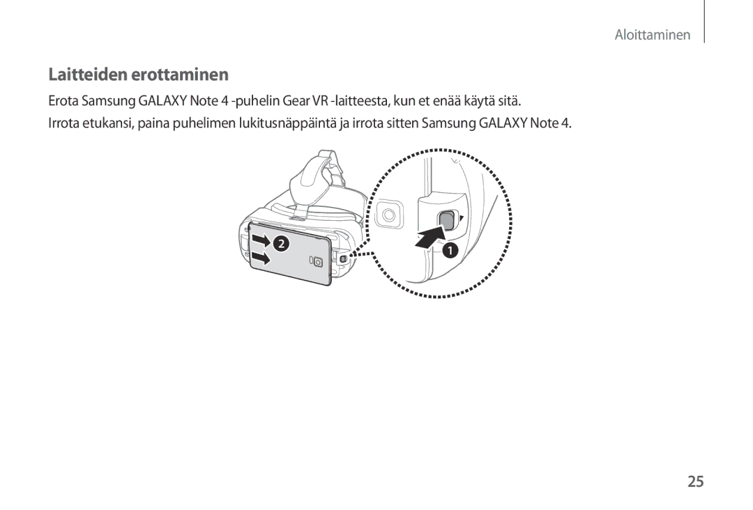 Samsung SM-R320NPWANEE, SM-R320NPWGNEE, SM-R320NZBANEE manual Laitteiden erottaminen 