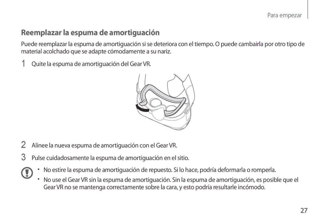 Samsung SM-R320NPWGPHE, SM-R320NPWAPHE manual Reemplazar la espuma de amortiguación 