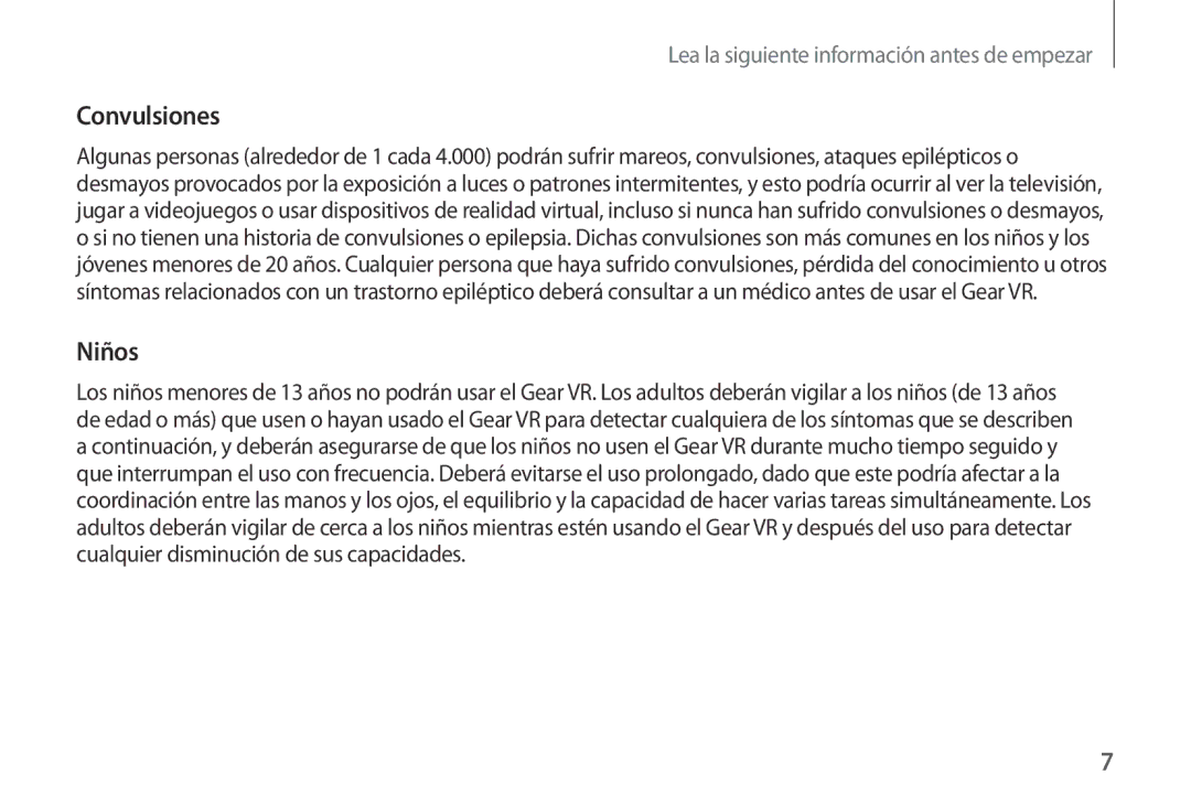 Samsung SM-R320NPWGPHE, SM-R320NPWAPHE manual Convulsiones 