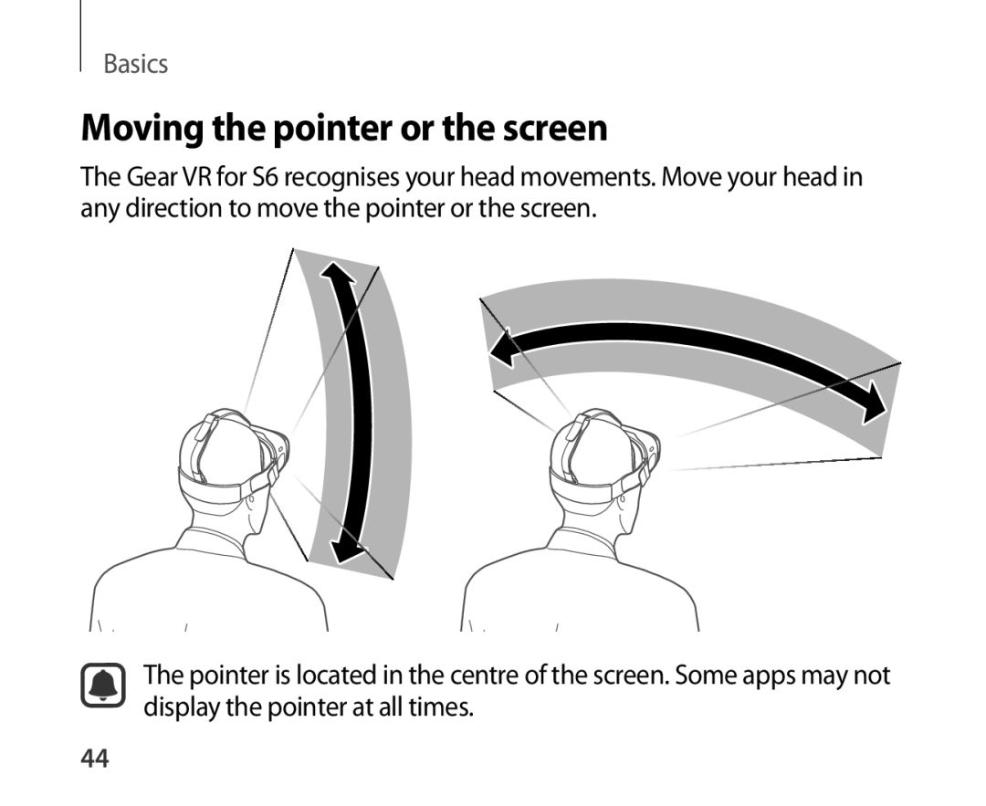 Samsung SM-R321NZWADBT, SM-R321NZWAXEF, SM-R321NZWAITV, SM-R321NZWAPHE, SM-R321NZWAKSA manual Moving the pointer or the screen 