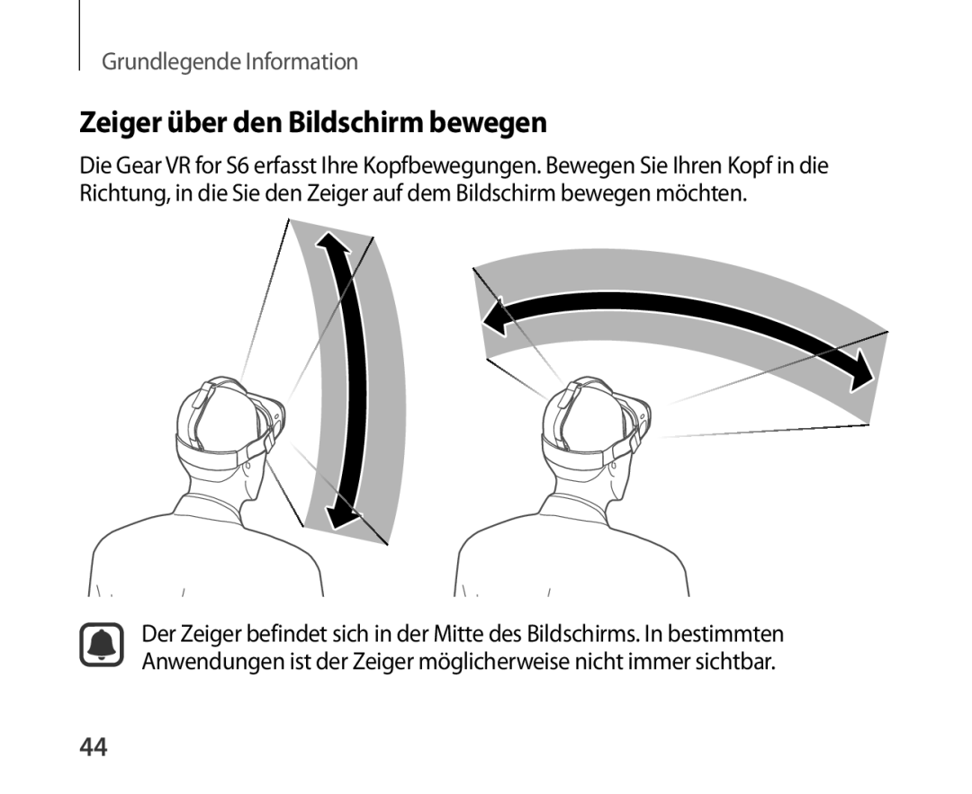 Samsung SM-R321NZWADBT manual Zeiger über den Bildschirm bewegen 