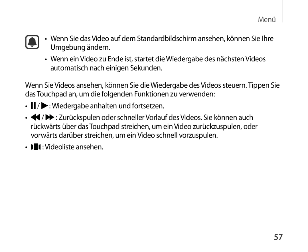 Samsung SM-R321NZWADBT manual Videoliste ansehen 