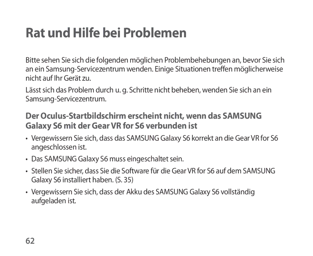 Samsung SM-R321NZWADBT manual Rat und Hilfe bei Problemen 