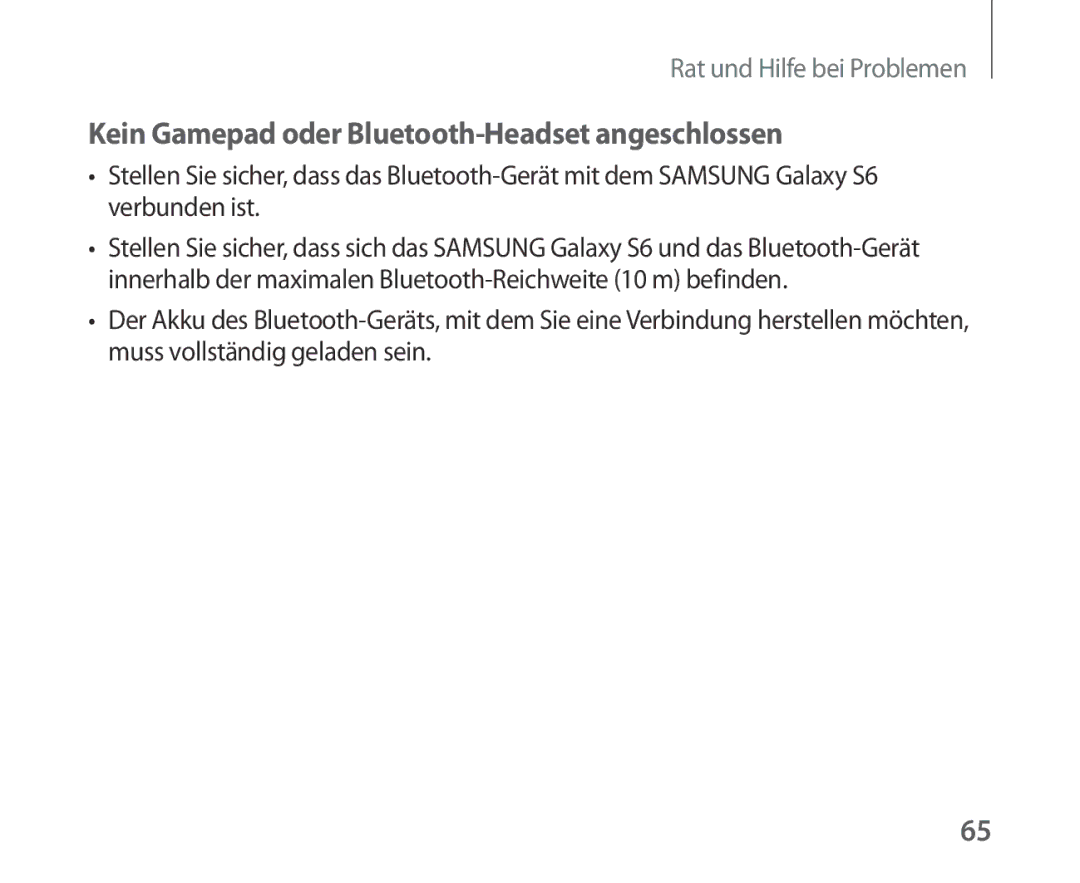 Samsung SM-R321NZWADBT manual Kein Gamepad oder Bluetooth-Headset angeschlossen 