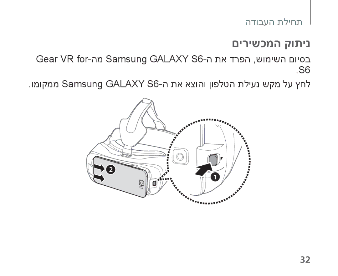 Samsung SM-R321NZWAILO manual םירישכמה קותינ 