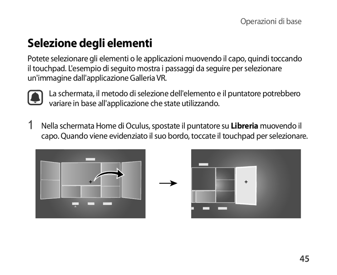 Samsung SM-R321NZWAITV manual Selezione degli elementi 