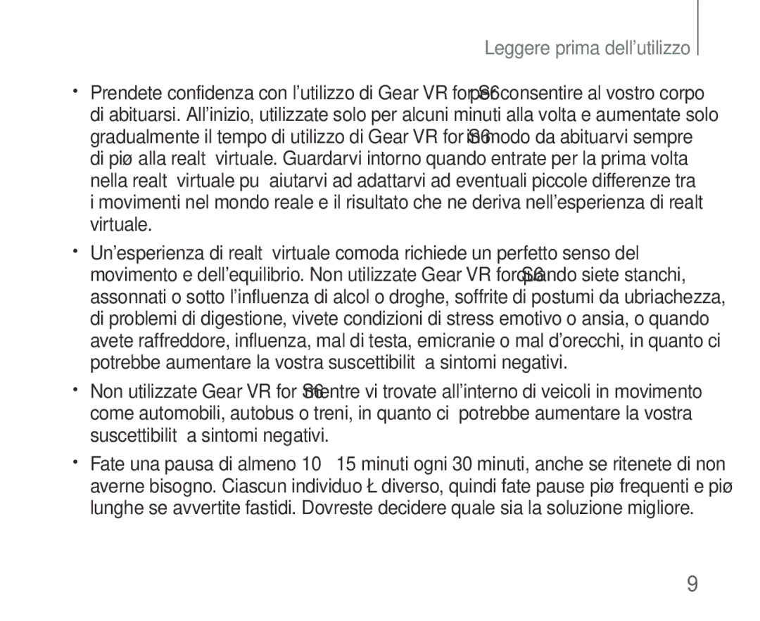 Samsung SM-R321NZWAITV manual Leggere prima dellutilizzo 