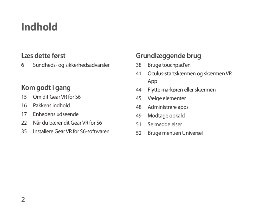 Samsung SM-R321NZWANEE manual Indhold 