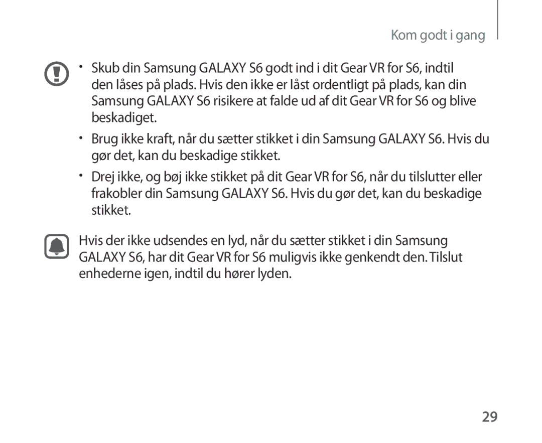 Samsung SM-R321NZWANEE manual Kom godt i gang 