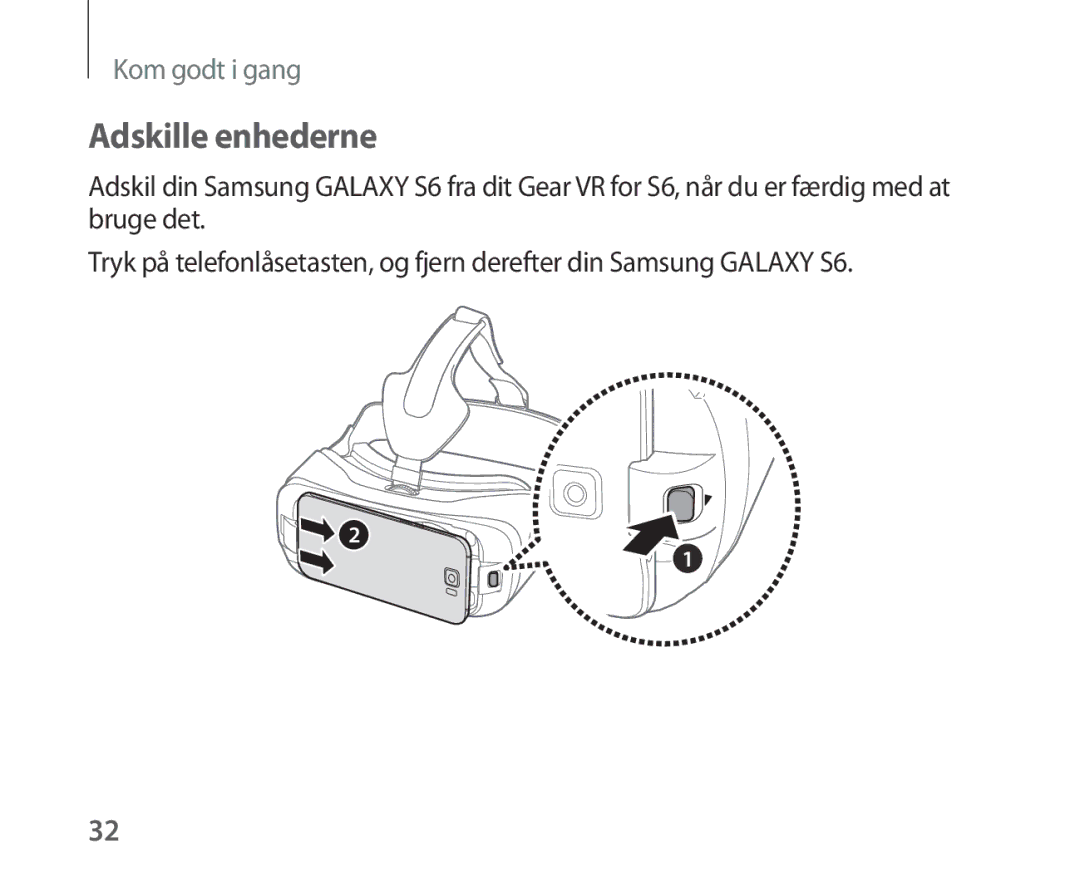 Samsung SM-R321NZWANEE manual Adskille enhederne 