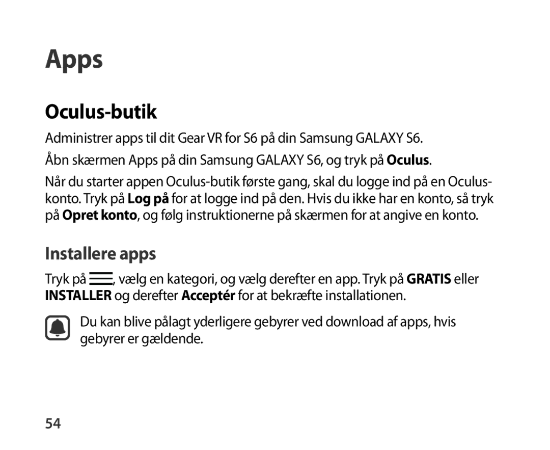 Samsung SM-R321NZWANEE manual Apps, Oculus-butik 