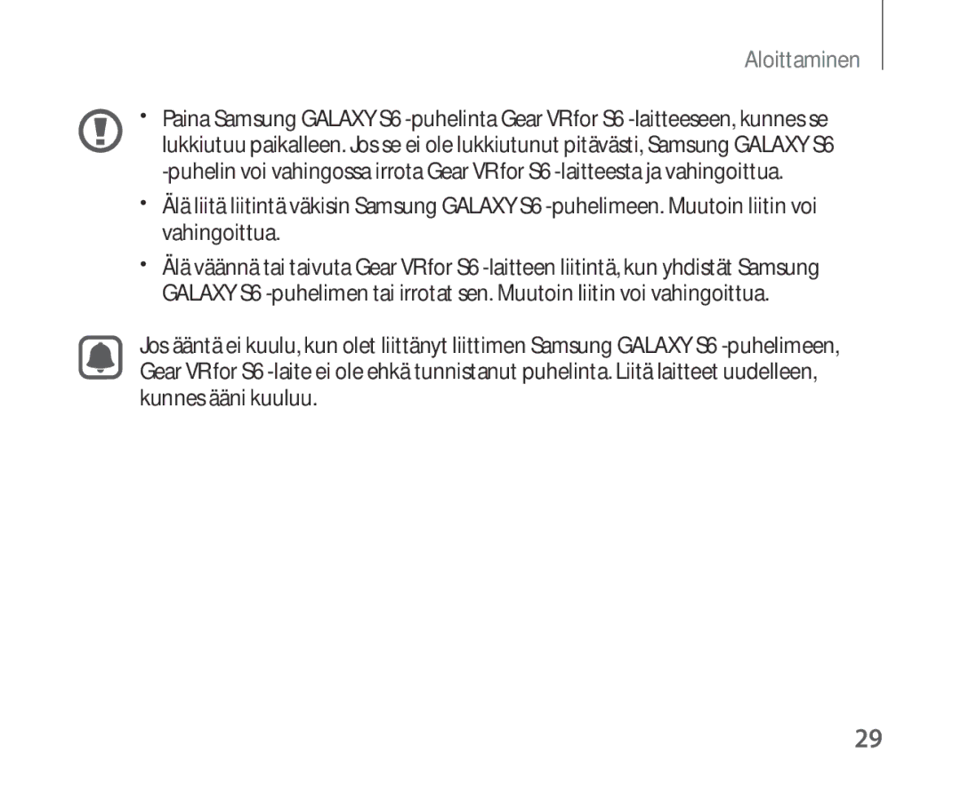 Samsung SM-R321NZWANEE manual Aloittaminen 