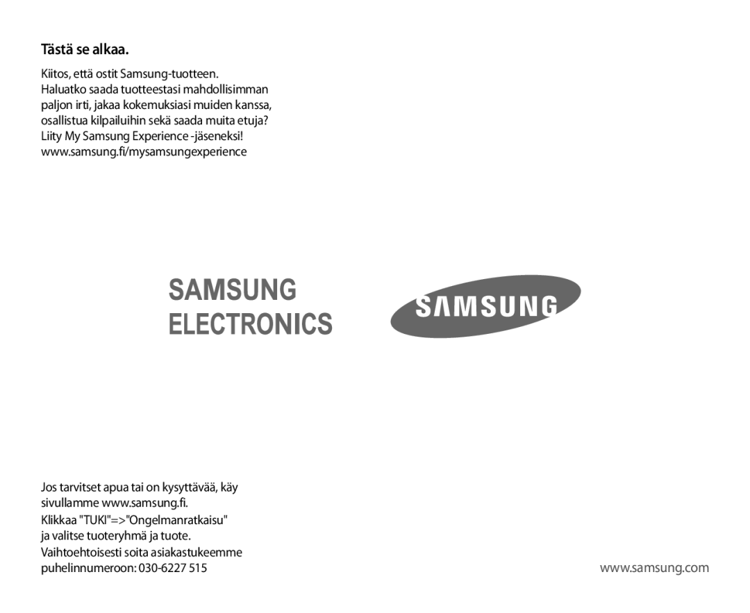 Samsung SM-R321NZWANEE manual Tästä se alkaa 