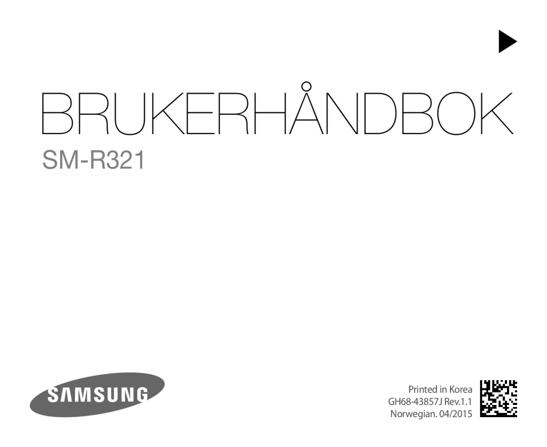 Samsung SM-R321NZWANEE manual Brukerhåndbok 