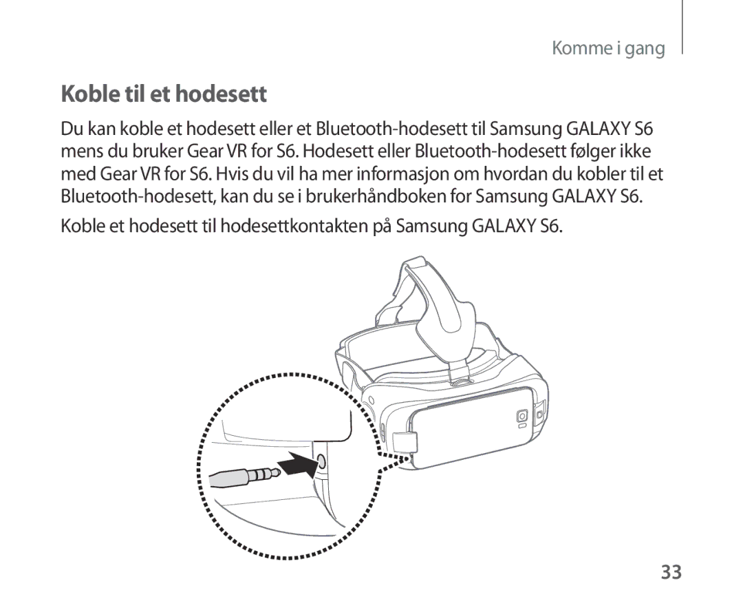 Samsung SM-R321NZWANEE manual Koble til et hodesett 