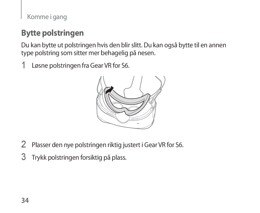 Samsung SM-R321NZWANEE manual Bytte polstringen 