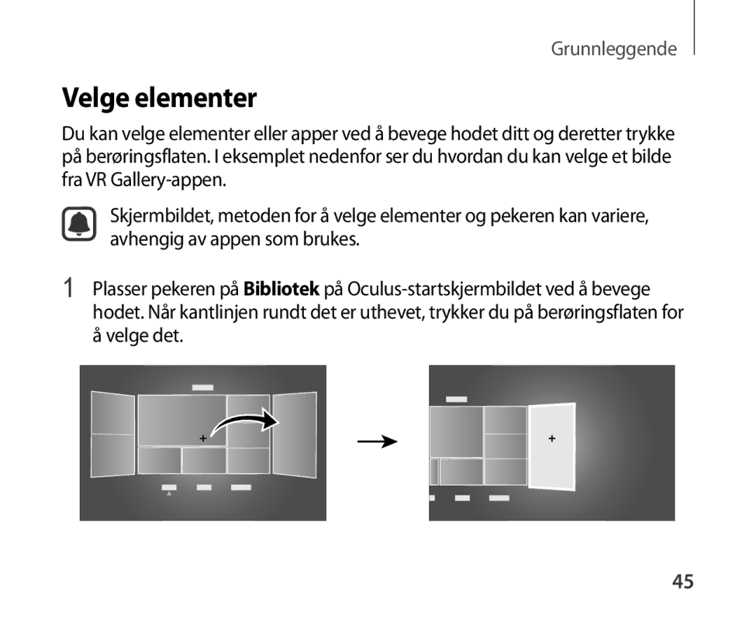 Samsung SM-R321NZWANEE manual Velge elementer 